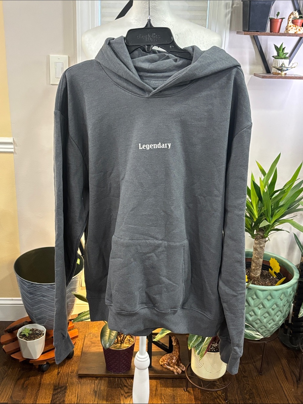 Upstanders Legendary Men's Hoodie Sweatshirt Charcoal Gray size M